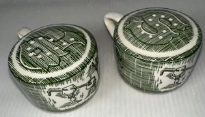 Vtg The Old Curiosity Shop China Salt & Pepper Shaker Set Green - Picture 1 of 13