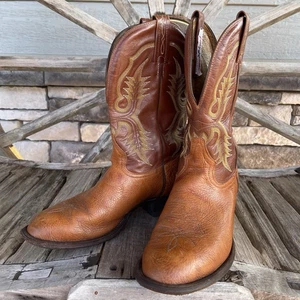 Tony Lama Men's Cognac Brown Western Cowboy Leather Boots 7.5 EE ( CT2023 ) - Picture 1 of 10