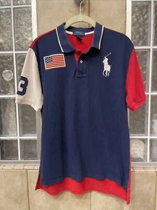 Polo Ralph Lauren Youth Boy’s Rugby Polo Top big pony US Flag Size XL 18-20 - Picture 1 of 5