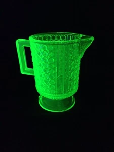 EAPG Richards And Hartley 3 Panel Canary Vaseline Creamer - Picture 1 of 14