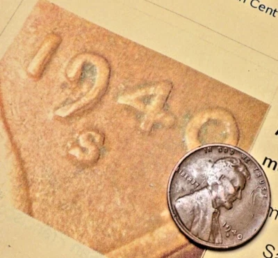 1940-S Lincoln Wheat 1c ~ Strike Doubled Date & Mint Mark ~ Great Errors ~ H97 - Image 1 of 4