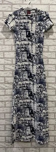 Jean Paul Gaultier Jean Postcard Post Letter Stamp Tattoo Maxi Dress - EU 40 - Picture 1 of 22