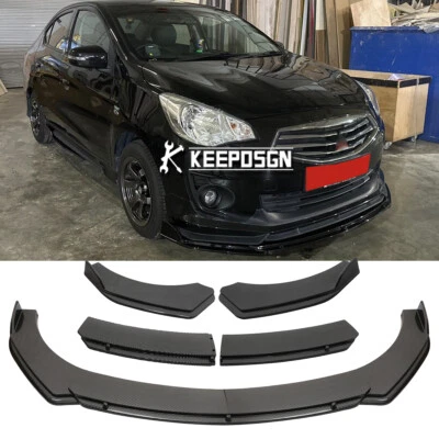 CARBON Look Front Bumper Lip Splitter Body Kit For Mitsubishi Mirage G4 Lancer - Image 1 of 4