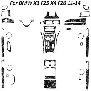 65Pcs Forged Carbon Fiber Full Interior Kit Aufkleber für BMW X3 F25 X4 26 11-17 - Bild 1 von 7