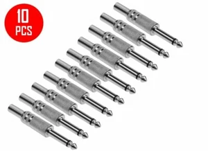 NEU 10 Stck. 1/4" Stecker Mono Audio Kabel Jack Feder Stecker Stecker Lot v2 - Bild 1 von 2