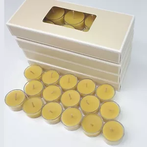 100 x Pure BEESWAX Tealight Candles Handmade 100% Natural Bulk -Australian Made - Picture 1 of 1