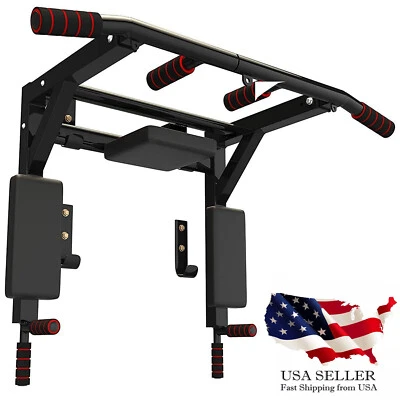 Estación de inmersión de barra de barbilla montada en la pared para entrenamiento de gimnasio en casa - Imagen 1 de 4