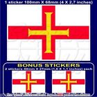 GUERNSEY Channel Islands Flag British Vinyl Decal, Sticker 4" (100mm) x1+2 BONUS