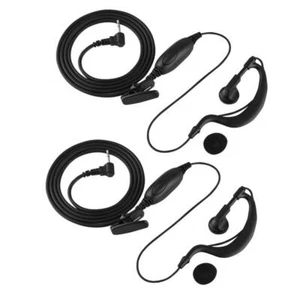 2PCS 2.5mm G Shaped Walkie Talkie Headset Two Way Radio Earpiece with PTT Mic DD - Picture 1 of 10