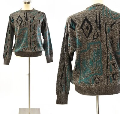 Suéter Deportivo Estampado Abstracto L Sansabelt Años 90 De Colección Para Hombre Cuello Redondo Foto 1 de 4