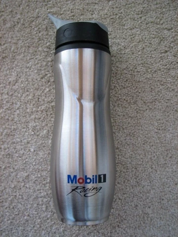 Mobil 1 Racing Stainless Steel Water Sport Bottle NASCAR Motor Oil Race Track Cover