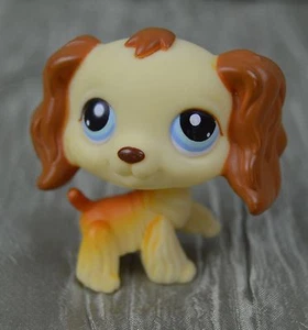 Cocker Spaniel 298 Puppy Dog Littlest Pet Shop Brown Ears Blue Eyes Retired LPS - Picture 1 of 7