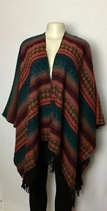 Ladies Warm Shawl Wrap Open Front Poncho - Picture 1 of 3