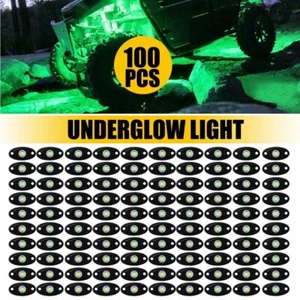 100X Green LED Rock Light Underbody Wheel Light Car SUV Jeep Truck UTV Ship B - Bild 1 von 12