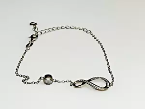 Sterling Silver 925 Bracelet Ankle Jewellery Chain Infinity Anklet 2.30g - Picture 1 of 7