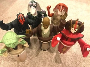 Star Wars Episode 1 - LOT OF 6 Plastic Cup Topper Pizza Hut Taco Bell KFC - Picture 1 of 13