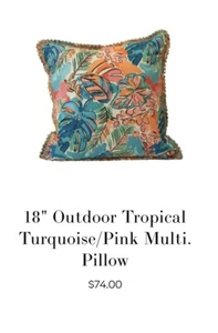 Tropical Outdoor Throw Pillow 18x18 Designer Created OneofAKind - Picture 1 of 1
