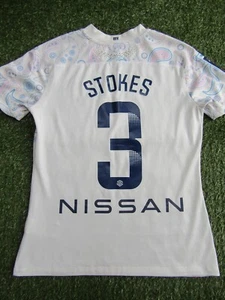 Demi Stokes Manchester City Damen Match getragen/Ausgabe 2020-2021 Auswärtsfußball Shirt - Bild 1 von 8
