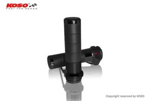 Manijas calefactoras KOSO Titan-X con interruptor integrado para Harley Davidson negras, - Imagen 1 de 3