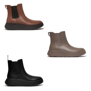 Botas Pull-On FitFlop F-MODE CUERO FORMA PLANA CHELSEA para Mujer - Imagen 1 de 13