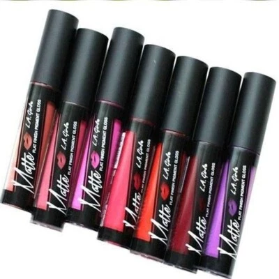 LOT OF 10 LA Girl Matte Flat Finish Pigment Lip Gloss Color Lipstick .17oz NEW - Image 1 of 4