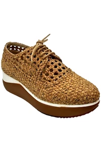 Donald Pliner Women's Lillo Lace-Up Cork Platform Wedges Natural - Picture 1 of 3