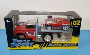  MUSCLE MACHINES MUSCLE TRANSPORTS 1966 CHEVY FLATBED/1969 CHEVY CAMARO SS - Picture 1 of 2
