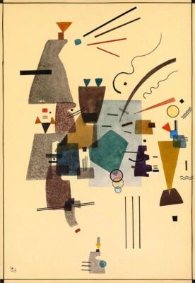 Impresión de póster abstracto arte de pared Wassily Kandinsky cálido fresco 1924 A3 A4 A5 Foto 1 de 4