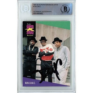 Run DMC Darryl McDaniels Autograph '92 MusiCards Rap Card Beckett Authentic Slab