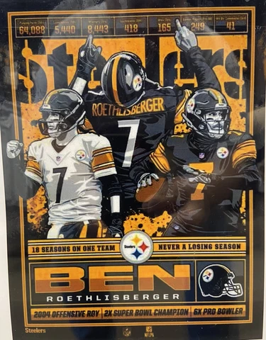 Pittsburgh Steelers Big Ben Retirement Serigraph 1 Poster Cover