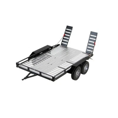 LCX CNC Aluminum 1/8 1/10 RC Crawler Heavy Duty Dual Axle Trailer w/ Suspension - Image 1 of 3