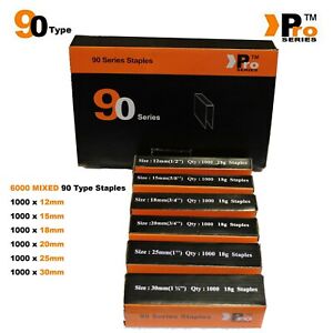 90 Type Staples: 12mm - 30mm ( 6000 MIXED Pack )