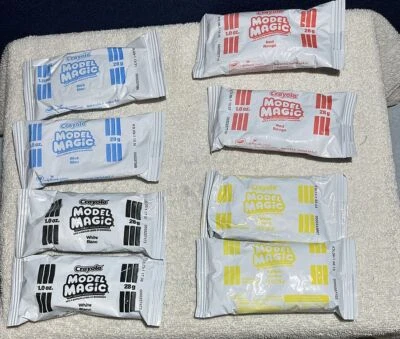 Crayola Model Magic Clay 1 Oz Each- (2) Blue, White, Red, and Yellow -8 Total - Image 1 of 4