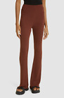 $545 Aeron Women Brown "Egon" Rib-Knit Flared Trouser Pants Size M