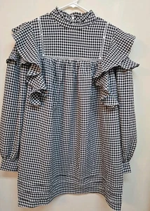 New Showpo BLACK Gingham TUNIC Trim Dress Size 4 - Picture 1 of 4