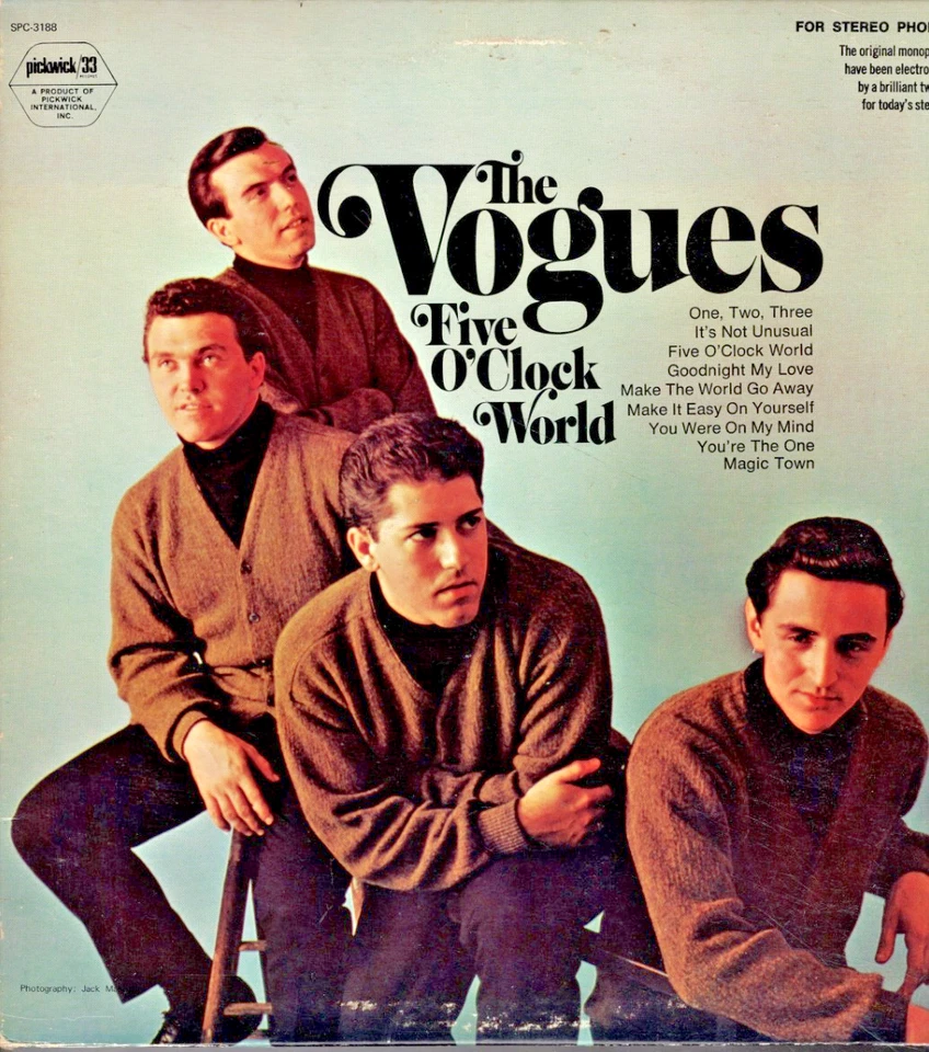 The VOGUES on  LP  " FIVE O'CLOCK WORLD " rock folk - Image 1 of 1