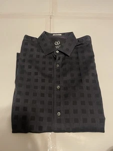 Bugatchi Uomo Hemd Herren Large Schwarz Shaped Fit Knopfleiste Langarm - Bild 1 von 9