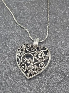 Brighton Herz silberfarben Anhänger Halskette Contempo wendbar filigran Puffy  - Bild 1 von 7