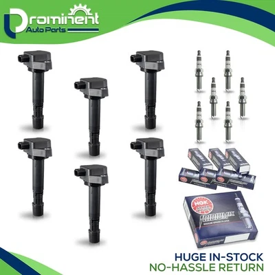 6 Ignition Coil & 6 NGK Iridium Spark Plug for 2009-2014 Honda Ridgeline 3.5L V6 - Image 1 of 4