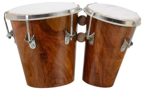 Professional Long Lasting Two Piece Wooden Bongo Drum set - (Brown) - Picture 1 of 4