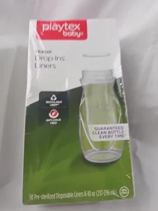 Playtex Baby Nurser Drop-Ins Bottle Liners 50 Ct 8-10 oz Pre-Sterilized - Picture 1 of 5