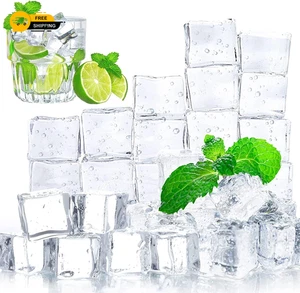 Klare gefälschte Eiswürfel, 20 Stück 0,8" Kunststoff Eiswürfel Acryl klar Eisgestein - Bild 1 von 10