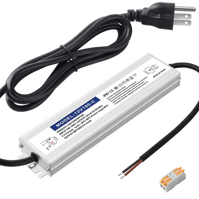 LED Driver 100 Watts Waterproof IP67, 12V DC Power Supply 8.3A, Transformer 1... - Image 1 of 4