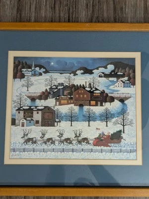 Charles Wysocki Santa & Sleigh Christmas Print Georgina's Country Creations  - Image 1 of 4