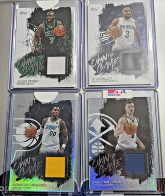 JAYLEN BROWN-McCOLLUM-MATHURIN-BRAUN 4 Card 2025-26 Topps Own The Game Lot - Image 1 of 2