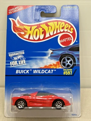 Coche de carreras Hot Wheels Vintage 1995 Red Buick Wildcat #597 retro nuevo en stock nuevo sellado Foto 1 de 4