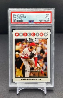2008 Topps 系列 1 - COLE HAMELS - 金箔 - 费城人队 #35 PSA 9 MINT — 第 1/2 张图片