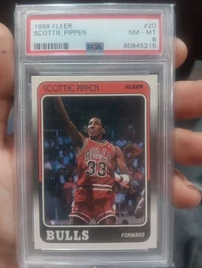 1988-89 Fleer #20 Scottie Pippen Rookie Card PSA 8. BELLO! - Foto 1 di 2