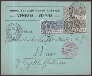 Italia Regno, busta primo volo postale Venezia-Vienna del 1926     -HF57 - Picture 1 of 3