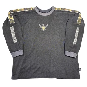 Vintage Fleshgear Herren XL grau Camouflage Ärmel Logo Langarm Y2k 2000er Motocross Punk - Bild 1 von 6